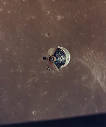 Apollo 11 Kommando- und Servicemodule fotografiert vom Mondmodul in der Umlaufbahn, 1969