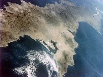 Baja California vom zweiten Space Shuttle-Flug aus gesehen, November 1981