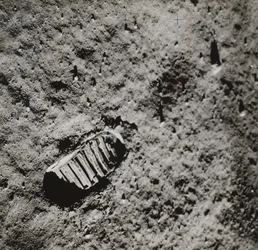Buzz Aldrins Fußabdruck auf der Mondoberfläche, 1969