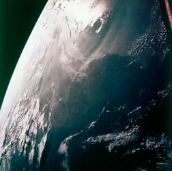 Erde aus dem Weltraum - die Golfküste, Houston und Galveston Bay, USA, um 1980er