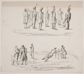 Probeblatt mit Fußvolk