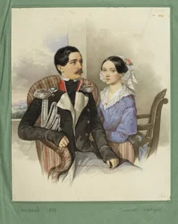 Porträt von Graf Jakov Karlovich Sievers 1818-1865 und Gräfin Vera Mikhaylovna 1818-1865, 1843
