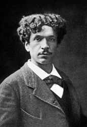 Charles Cros (1842-1888), er entdeckte 1869 die Technik der Farbfotografie und erfand 1876 das Prinzip des Phonographen und Grammophons, Bild um 1871