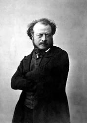 Französischer Bildhauer Auguste Preault, fotografiert von Nadar, ca. 1854