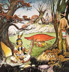 Eine Squaw und Krieger, Illustration aus 