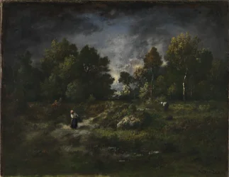 Waldlandschaft mit Holzsammlern