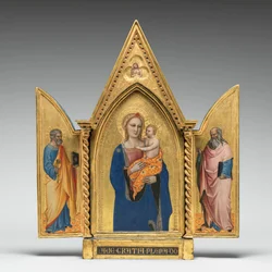 Madonna und Kind mit den Heiligen Peter und Johannes dem Evangelisten und dem Schmerzensmann [gesamtes Triptychon]