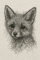 Niedlicher Fuchsjunges-Sketch