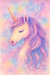 Träumerisches Pastell-Einhorn