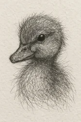 Flauschiges Entenküken-Sketch