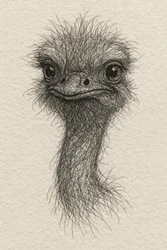 Freundliche Emu-Skizze