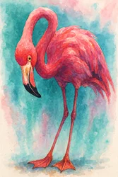 Anmutiger Rosa Flamingo