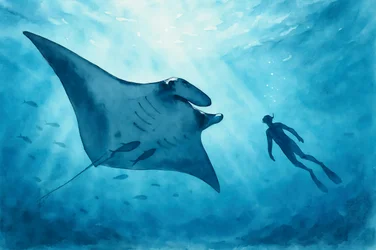 Manta-Rochen-Begegnung