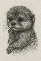 Nachdenklicher Baby-Otter