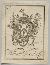 Exlibris: Wappen mit der Inschrift William Greenleaf Jun.r