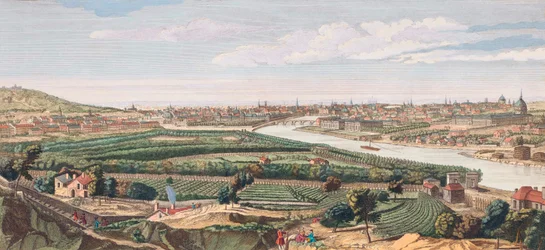 Paris im 18. Jahrhundert (Gravur)
