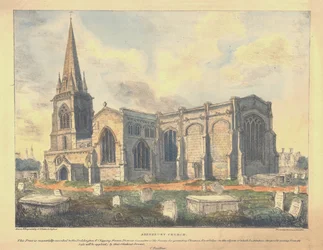 Adderbury Kirche, um 1830