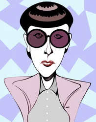 Edith Head, Karikatur mit dunkler Brille