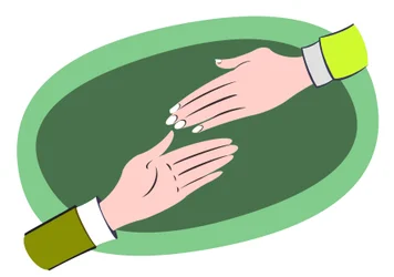 Helfende Hände - Illustration einer Geschäftsallegorie