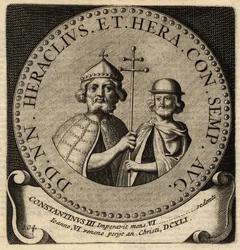 Byzantinische Kaiser Heraklius und Konstantin III.