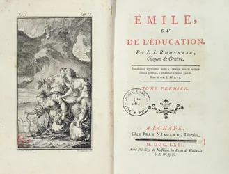 Frontispiz zu Émile von Jean-Jacques Rousseau, 1762