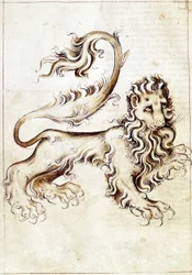 Das Sternzeichen Löwe (Pergament)