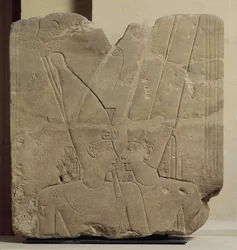 Der Gott Amun umarmt Ramses II., Karnak, ca. 1401-1213 v. Chr. (Sandstein)
