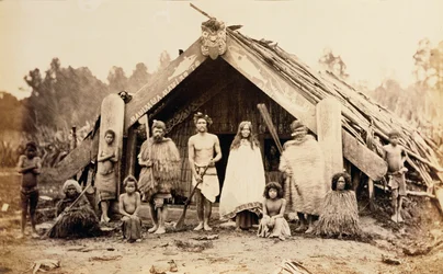 Maori-Familie, Neuseeland, ca. 1880er Jahre