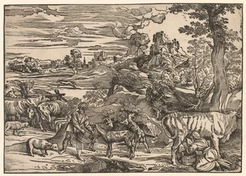 Landschaft mit einer Milchmagd, ca. 1525
