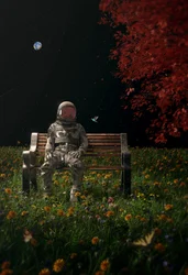Astronaut Weltraumgarten