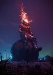 Flammender Astronautensterne