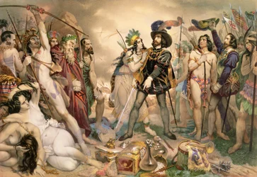 Eroberung von Mexiko: Hernando Cortes zerstört seine Flotte in Vera Cruz, 1519