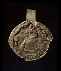 Abdruck von der Rückseite des zweiten großen Siegels von Königin Elisabeth I. (Wachs)