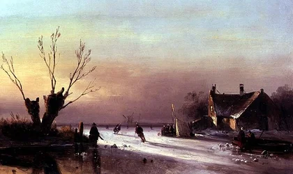 Abendszene auf Eis