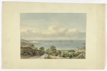 Mittelmeer-Seelandschaft mit Hafen