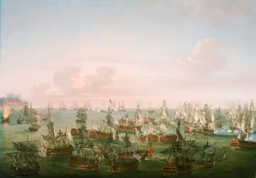 Die Schlacht von Trafalgar, 21. Oktober 1805, Ende der Aktion, ca. 1808