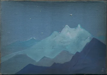 Himalaya, mondbeschienene Berge, Skizze, 1933
