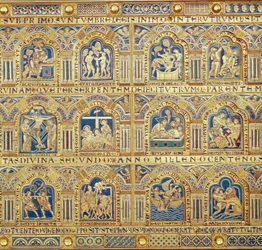 Der Verduner Altar, Detail der Schmucktafeln mit biblischen Szenen, 1181