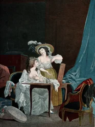 Zwei junge Frauen vergleichen ihre Brust