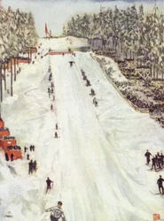 Norwegen: Skisport, der große Holmencollen-Tag außerhalb von Christiania