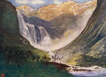 Norwegen: Skjaeggedalsfos, Hardanger