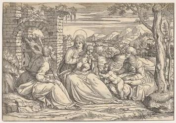 Die Heilige Familie mit den Heiligen Elisabeth und Johannes, ca. 1550