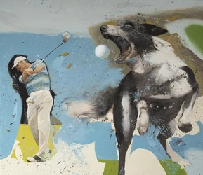 Golfer mit Hund, 2023