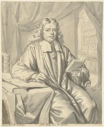 Porträt von Dr. Hugo van der Helst in einem Studierzimmer