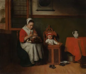 Die Spitzenklöpplerin, ca. 1656