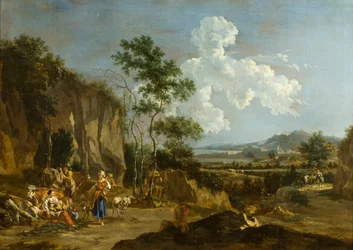 Italienische Landschaft (oder Arbeiter beim Mittagessen)