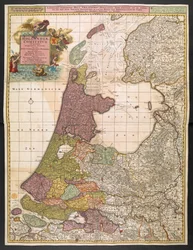 Karte von Holland, zeigt Siedlungen, Sümpfe, Wälder, Hügel, Straßen, Flüsse und andere geografische Merkmale