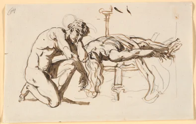 Achilles trauert um den Tod von Patroklos