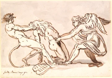 Michael der Erzengel im Streit mit dem Teufel um den Körper von Moses