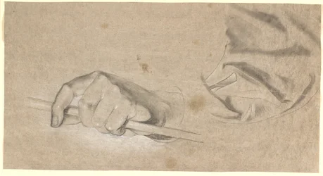 Studie einer Hand und eines Draperien